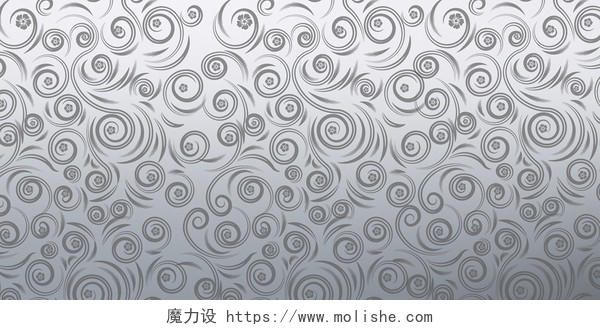 银白色简约灰色祥云底纹花纹纹理展板背景